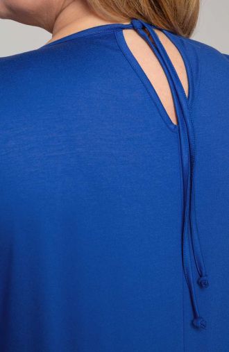Pletené šaty netopierie chrpa modré