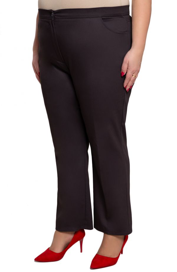 Eleganckie spodnie plus size dla puszystych w kolorze hebanowym