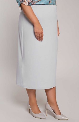 Elegantná dlhá svetlosivá sukňa