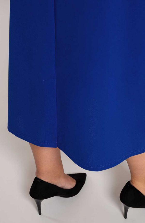 Elegantná dlhá zafírovo modry sukňa