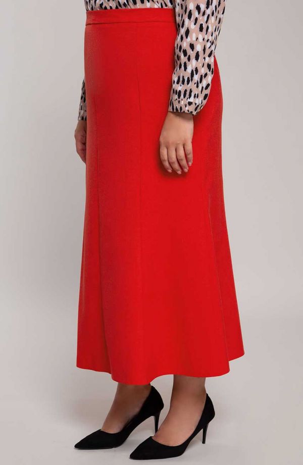 Ľanová sukňa v červenej farbe