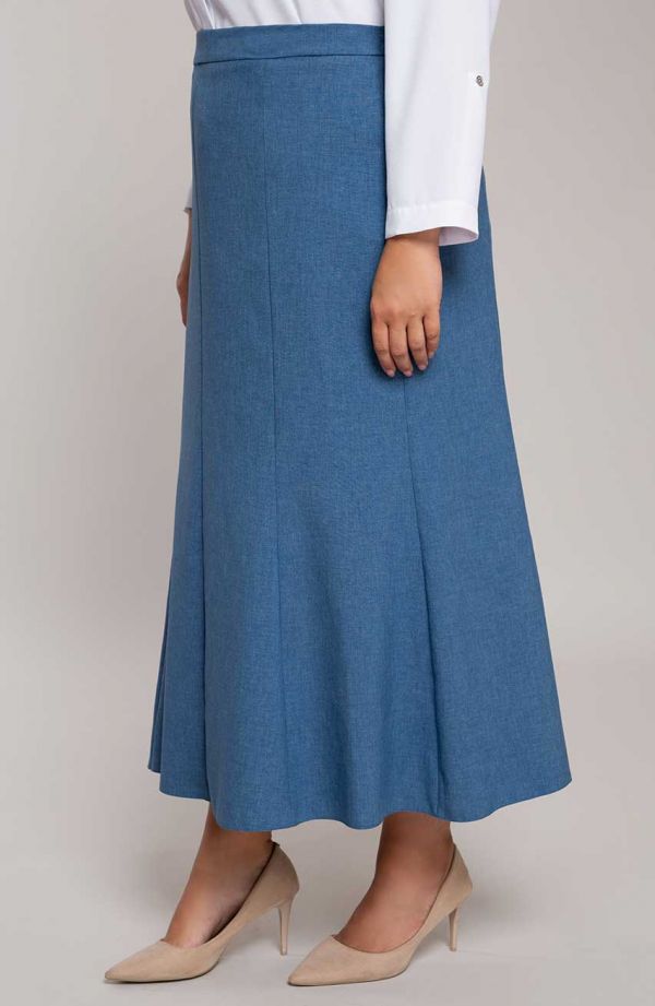 Ľanová sukňa v modrej farbe