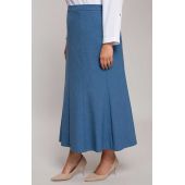 Ľanová sukňa v modrej farbe