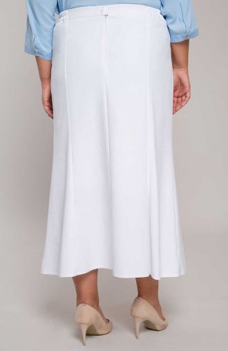 Ľanová sukňa v bielej farbe