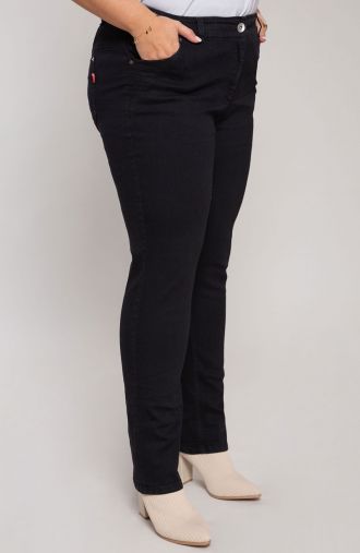 Bavlnené čierne nohavice  so strednou výškou sedu