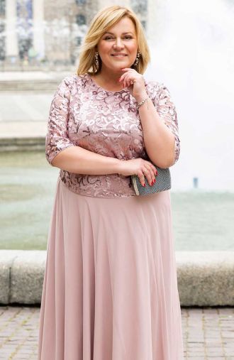 Ružové čipkované šaty s flitrami