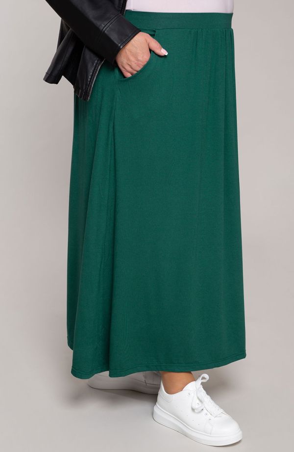 Zelená tepláková sukňa s vreckami
