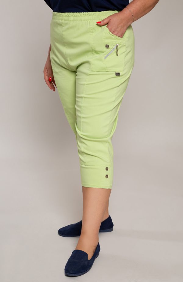 Limetkovo zelené 3/4 nohavice s vreckami