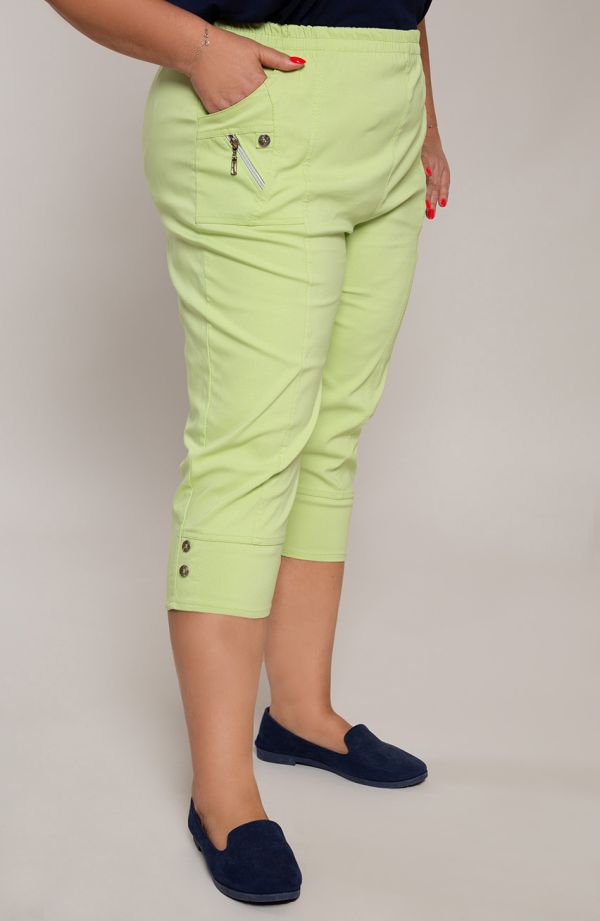 Limetkovo zelené 3/4 nohavice s vreckami