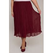 Plisovaná sukňa vo vínovej farbe