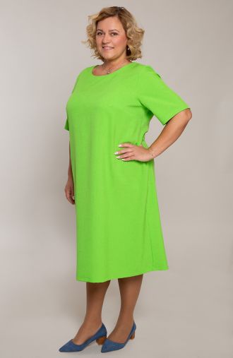 Ľanové zelené šaty so zipsom