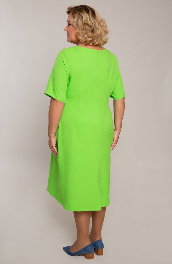 Ľanové zelené šaty so zipsom