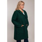 Jednoduchý zelený kabát z bouclé
