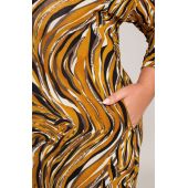 Oranžové elastické šaty zebra