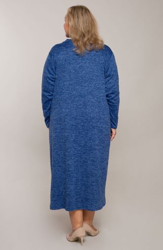 Šaty s prehozom zafírovo modrý melanž