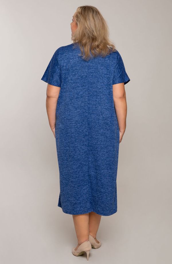 Šaty s prehozom zafírovo modrý melanž