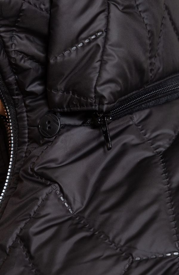 Čierna zimná bunda s trblietkami