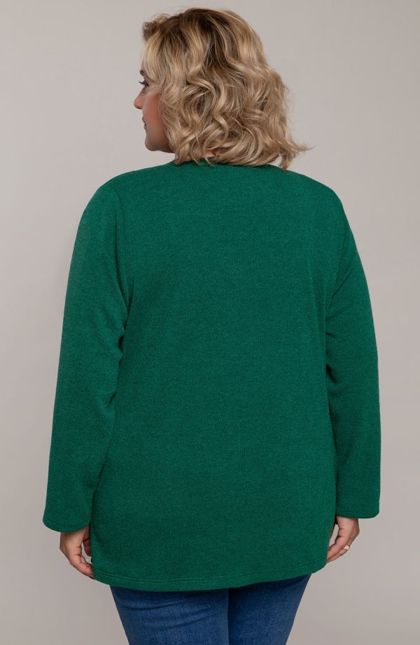 Zielony sweter zapinany na guziki