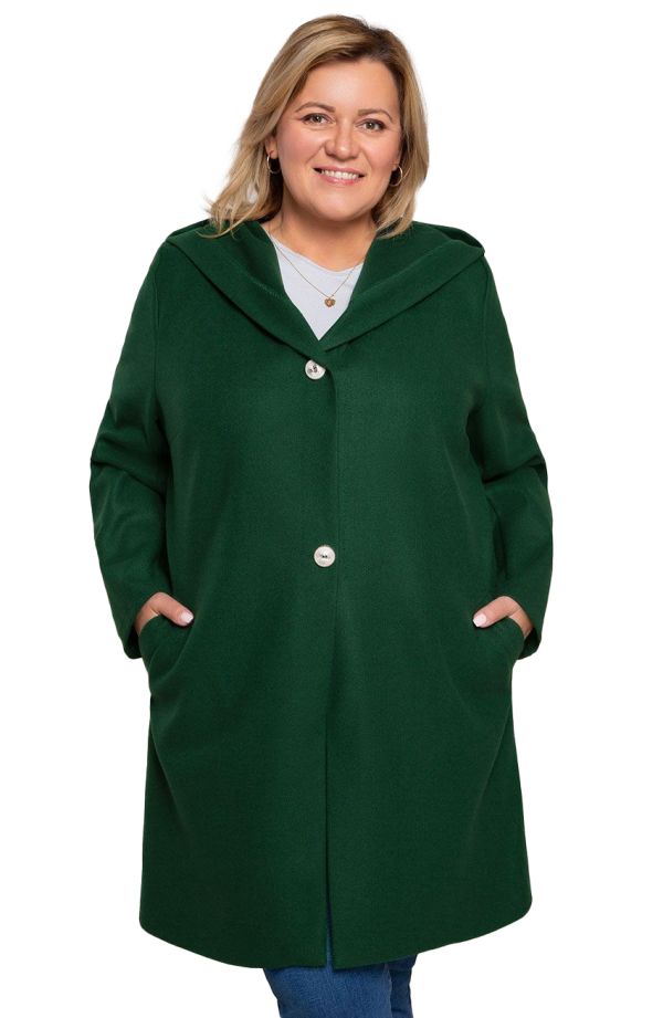 Klasický zelený kabát na gombíky