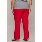 Ľanové nohavice s rovným pásom červené
