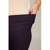 Dlhšie rovné nohavice v baklažánovej farbe