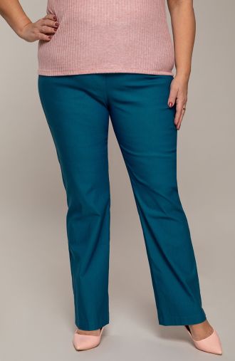 Dlhšie rovné nohavice v džínsovej farbe