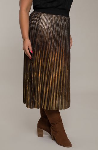 Plisovaná trblietavá ombre sukňa