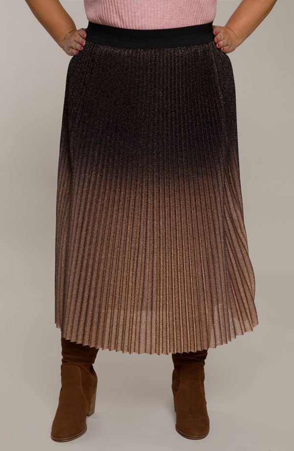 Plisovaná brokátová ombre sukňa