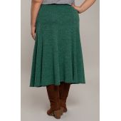 Roztiahnutá sukňa zelená melange