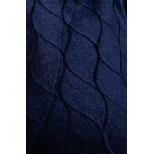 Tmavomodré velúrové ľahké šaty s brošňou