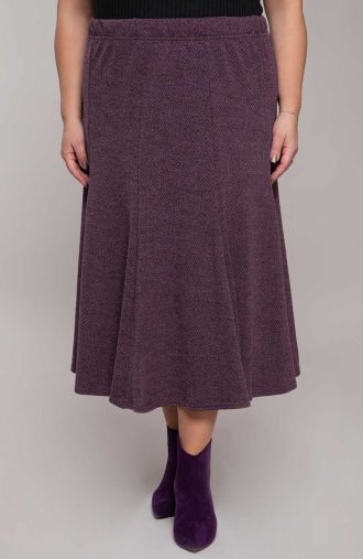 Rozšírená sukňa fialová melanž