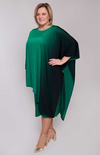 Asymetrické zelené šaty ombre