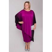 Asymetrické fialové šaty ombre