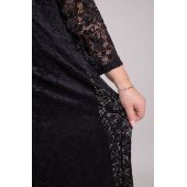 Čierne kvetinové čipkované šaty