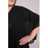 Dlhé čierne šaty s mantilou