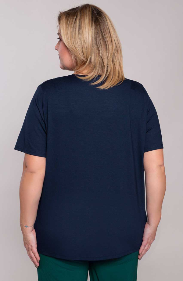 Pletené tričko v námorníckej modrej farbe