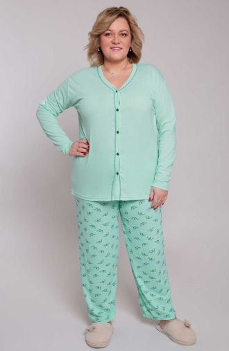 Svetlomodré bavlnené pyžamo so vzorom