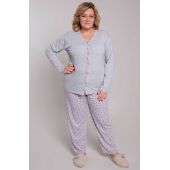 Svetlošedé bavlnené vzorované pyžamo