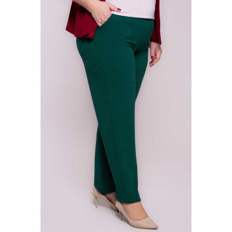 Zelené elegantné nohavice s vreckami