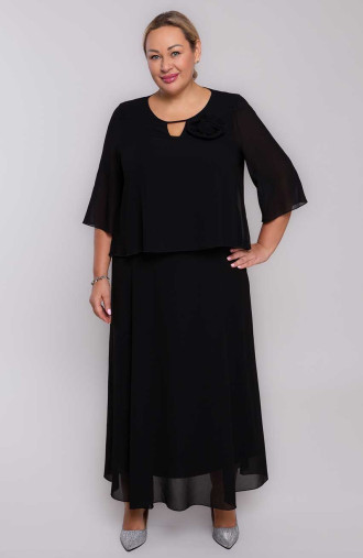 Elegantné čierne šaty so zdobením