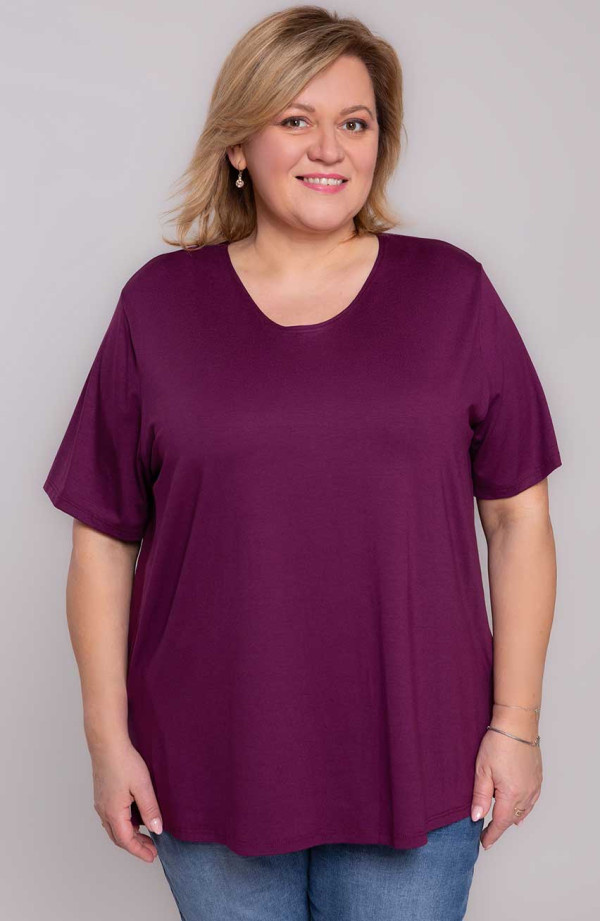 Blueberry dámske ležérne pletené tričko plus size | Módne veľké veľkosti