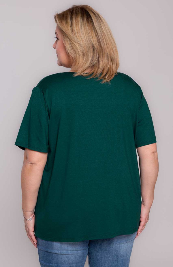 Fľaškovo zelené pletené tričko