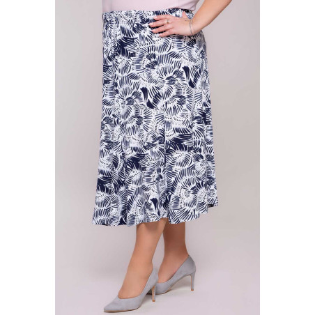Námornícka modrá sukňa s bielymi vzormi