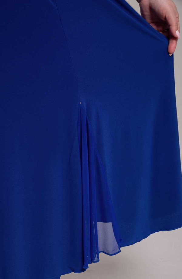 Námornícka modrá sukňa s drobnými kvietkami