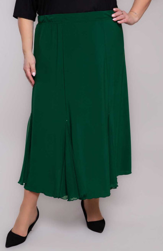 Zelená sukňa so šifónom