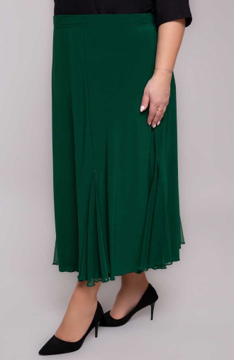 Zelená sukňa so šifónom