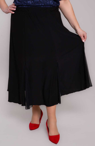 Čierna sukňa so šifónom