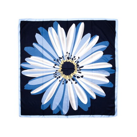 Námornícka modrá šatka s modrým kvetom