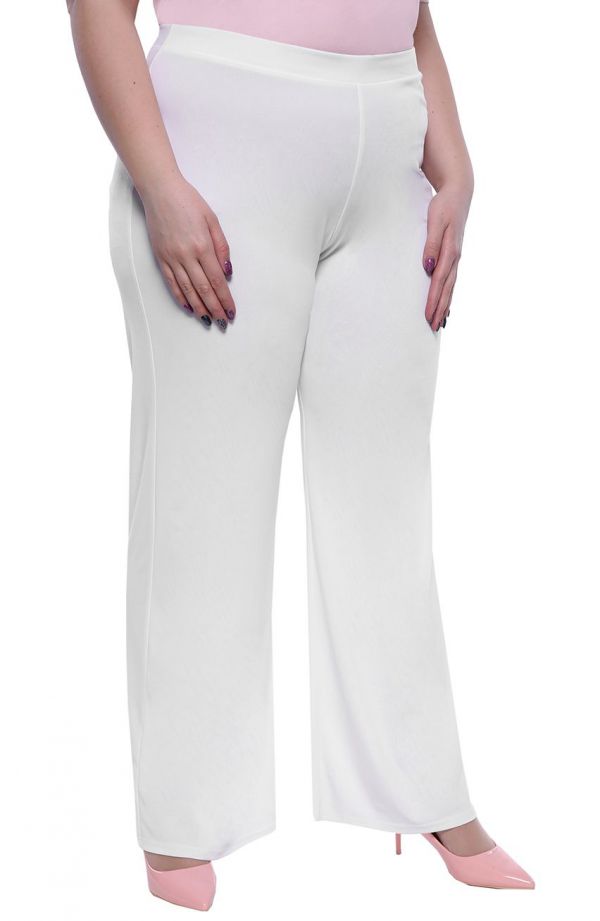 Wizytowe spodnie plus size w białym kolorze