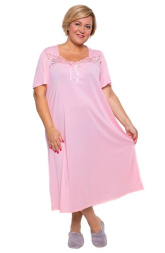 Ružová čipkovaná nočná košeľa značky Mewa